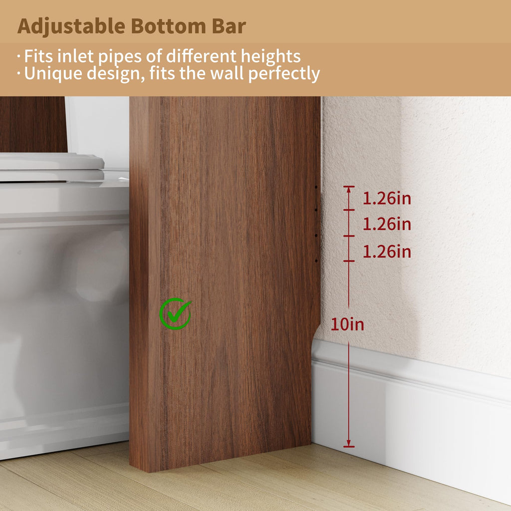 Arched Over the Toilet Storage Cabinet with Tempered Glass Doors O245922