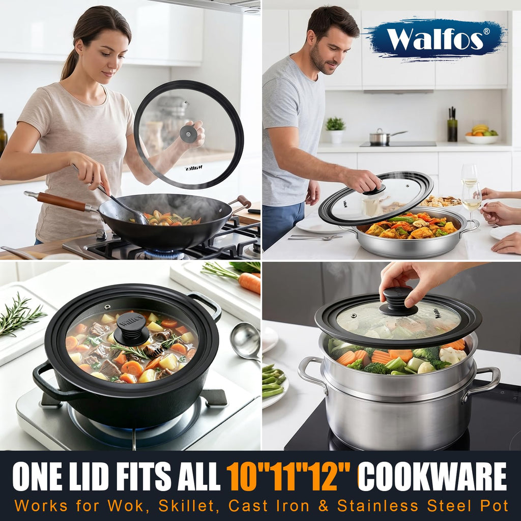 Tempered Glass Universal Lid for Pots, Pans and Skillets B7269