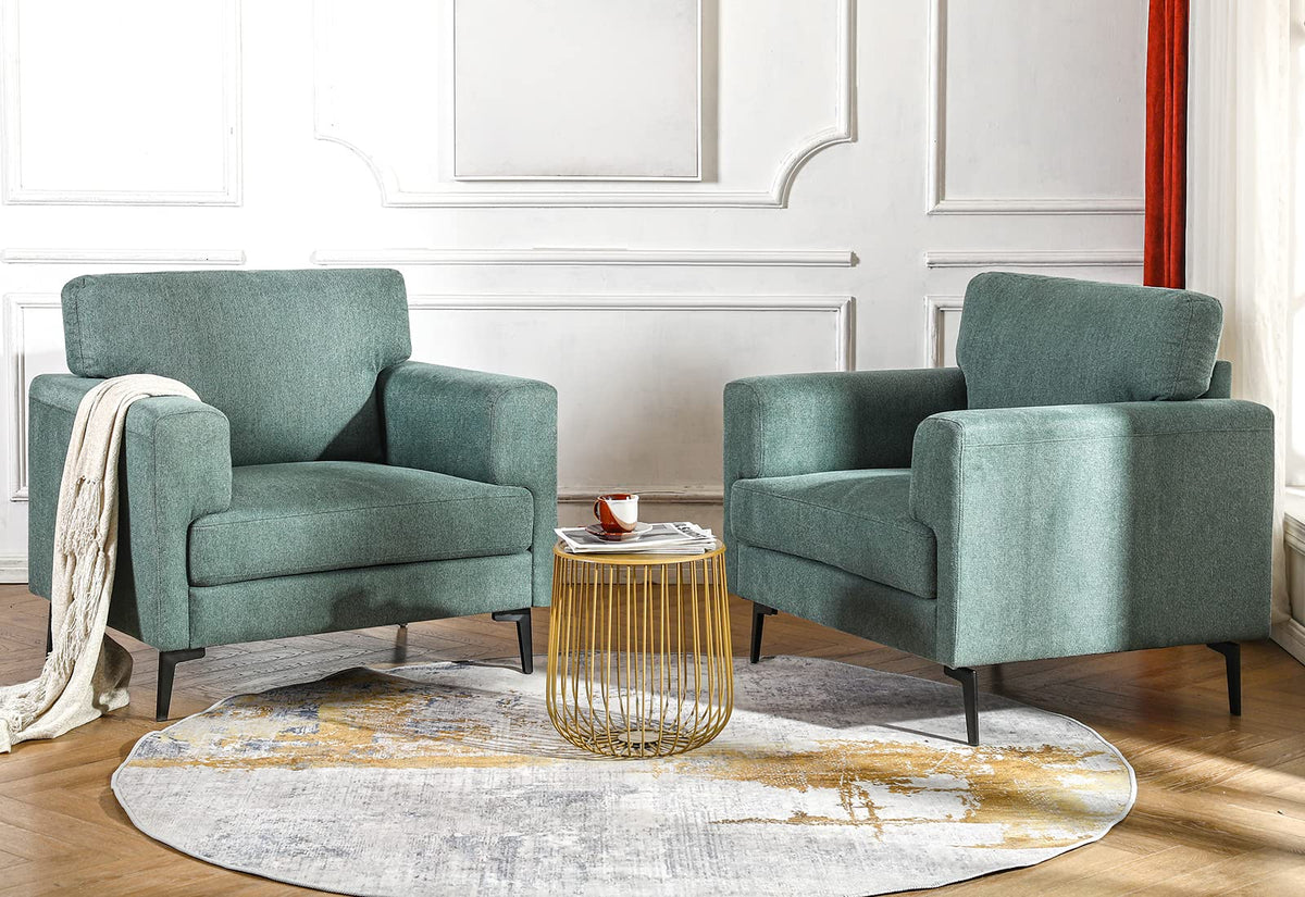 Oversized Linen Accent Chair 2PC T559