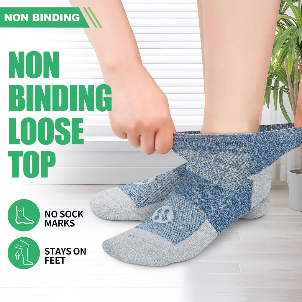 Low Cut Diabetic Socks for Men, 6 Pairs Q6690