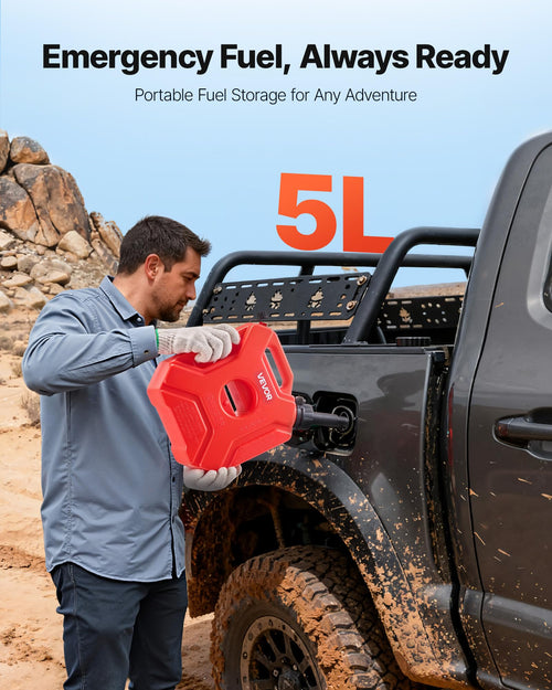 1.3 Gallon Gas Can with Spout and Lockable Bracket R94058