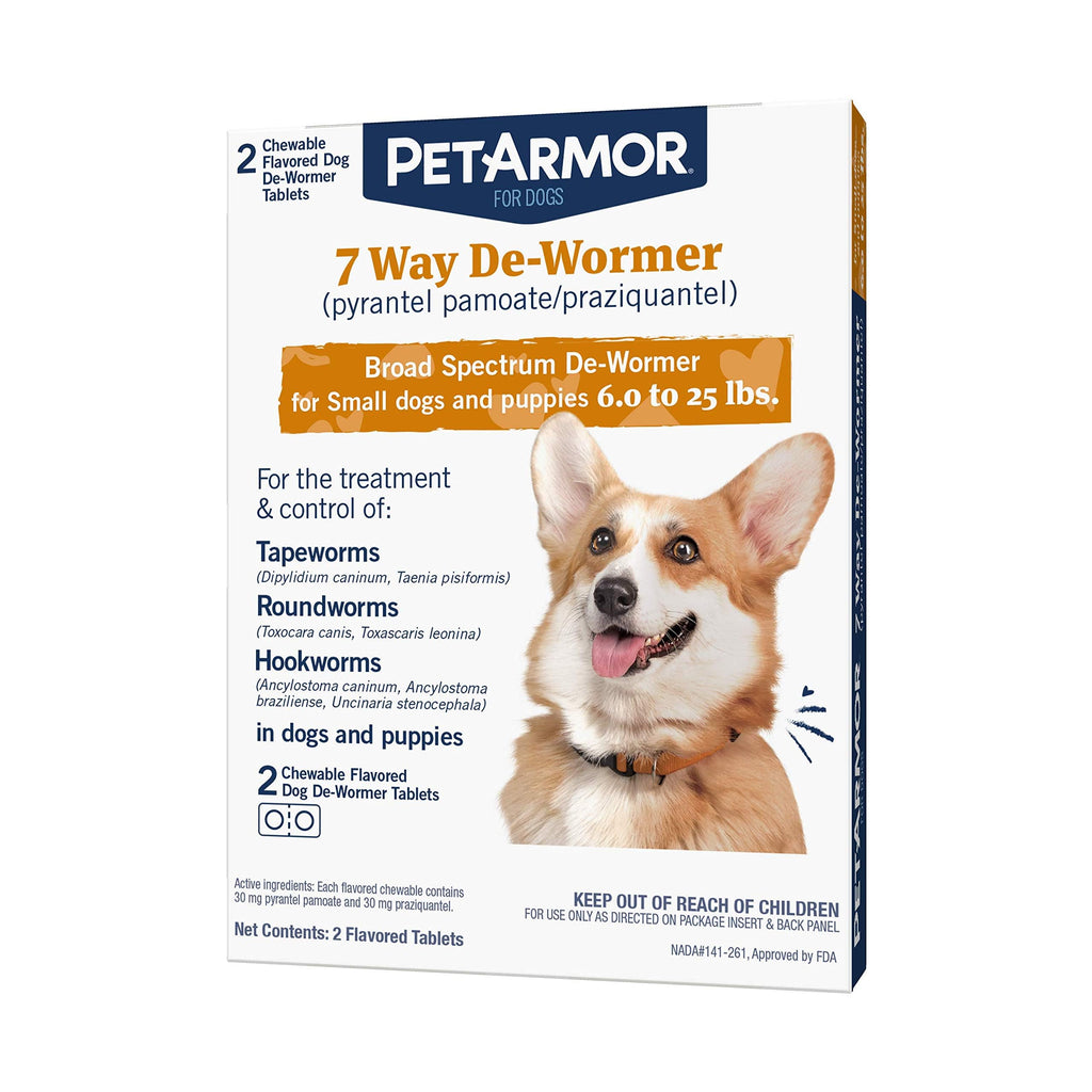 Dog Dewormer Small 6-25 lbs 2-Count Chewable M67284