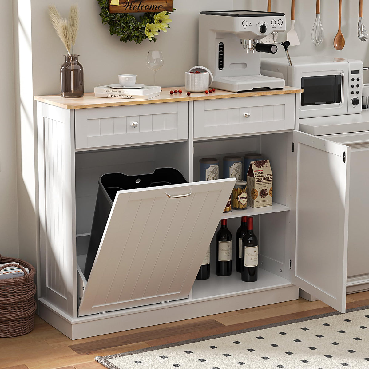 Dual Door Tilt Out Trash Can Cabinet L795