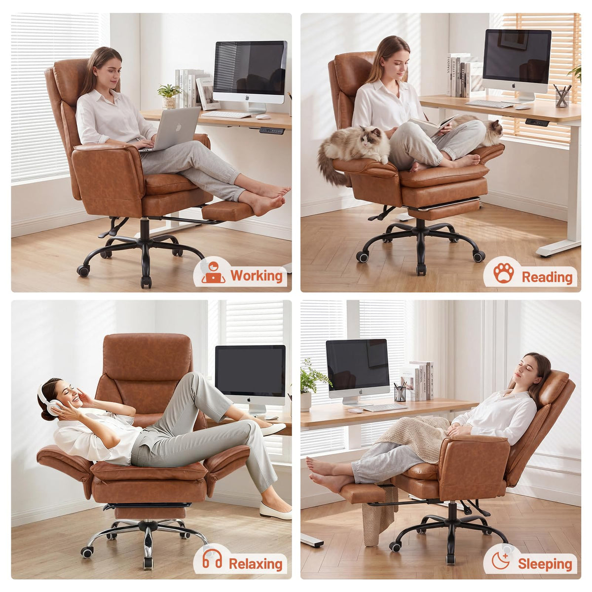 Big and Tall Ergonomic Office Chair with Footrest Q97430