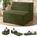 Folding Sofa Bed with Pillow, Memory Foam Sleeper Chair, Green D8281