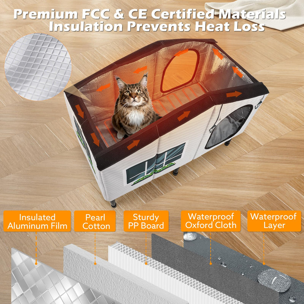 Weatherproof Heated Insulated Cat House P149