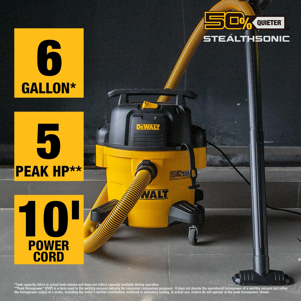 6 Gal 5 HP Quiet Wet and Dry Shop Vacuum E77148