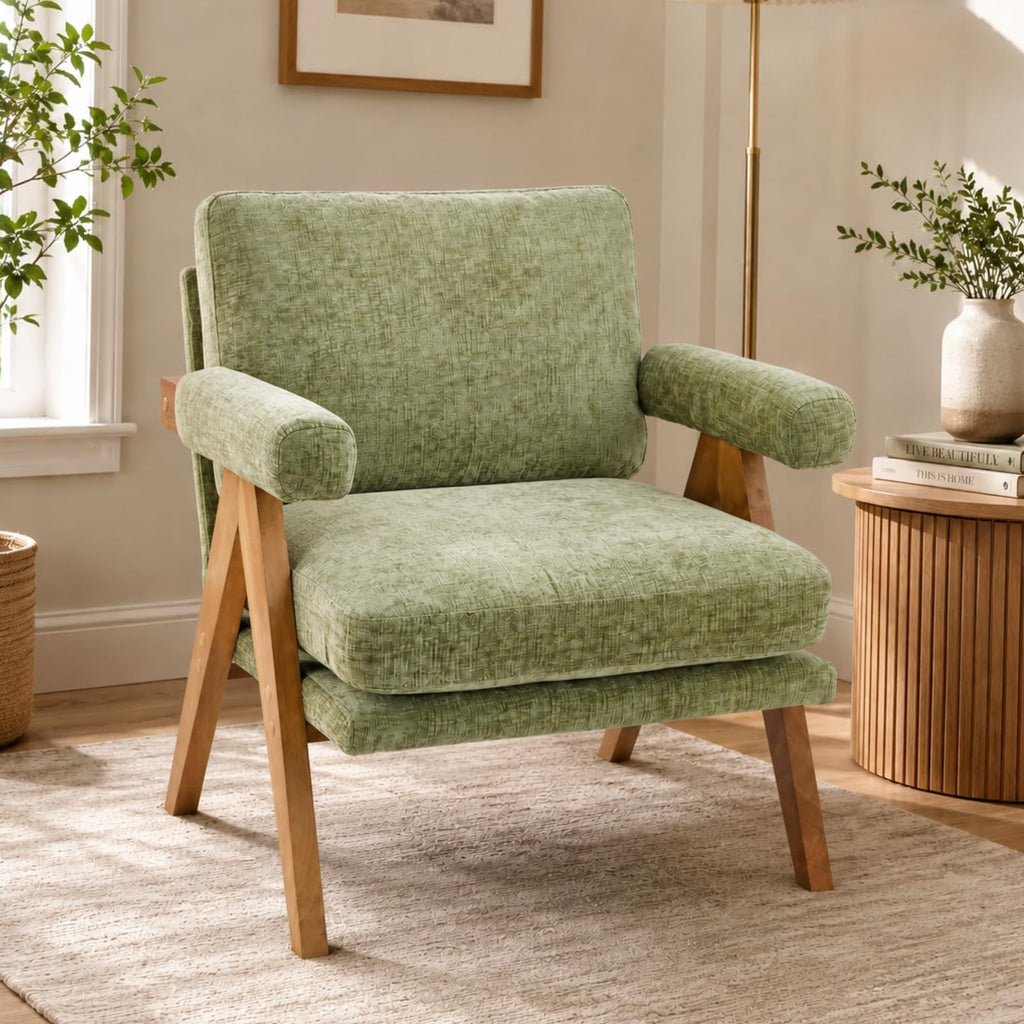 Green Mid-Century Accent Chair Set of 2 H48523