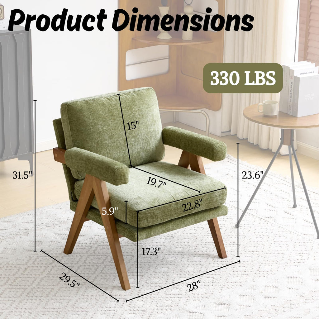 Green Mid-Century Accent Chair Set of 2 H48523