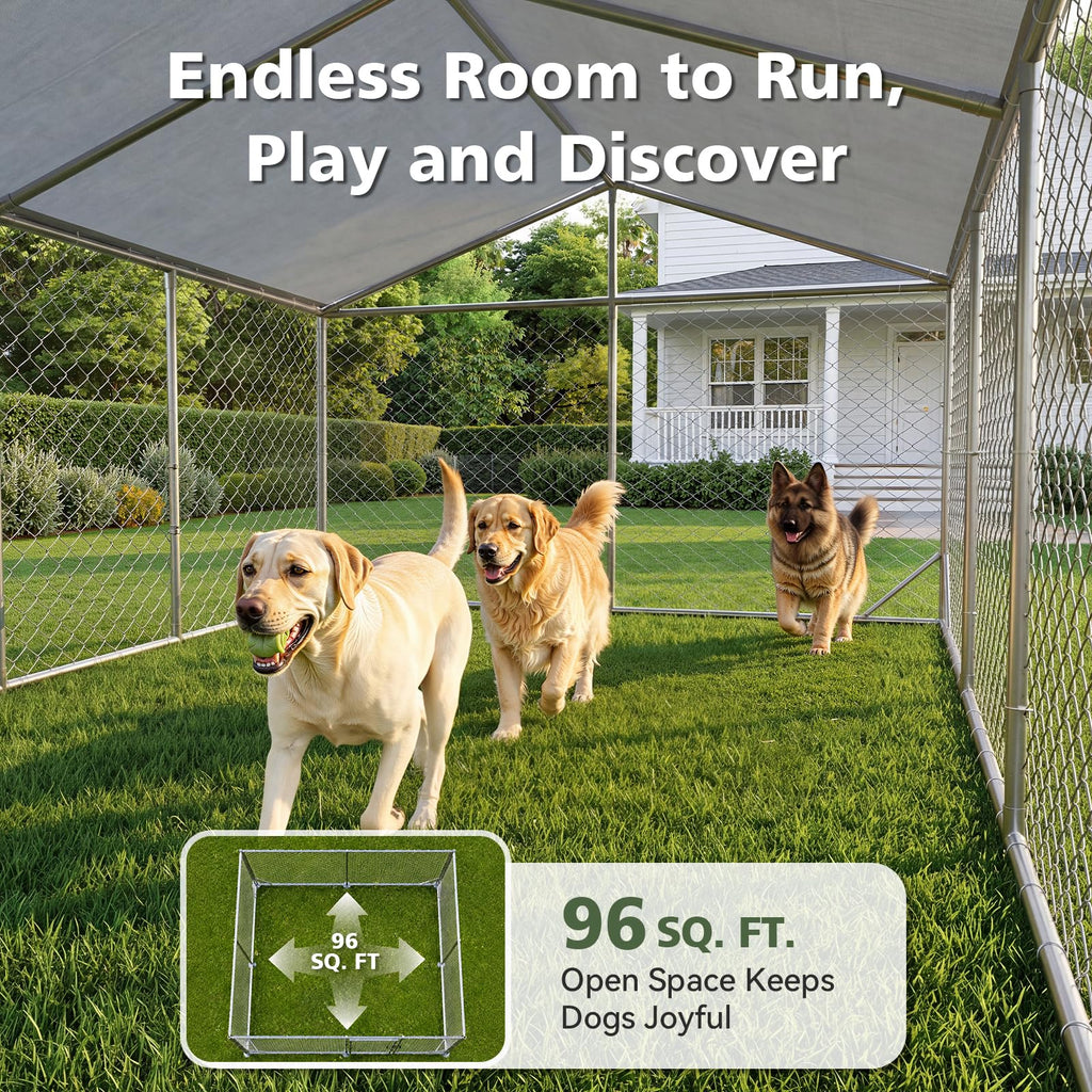10×10FT Waterproof Metal Outdoor Dog Kennel W245