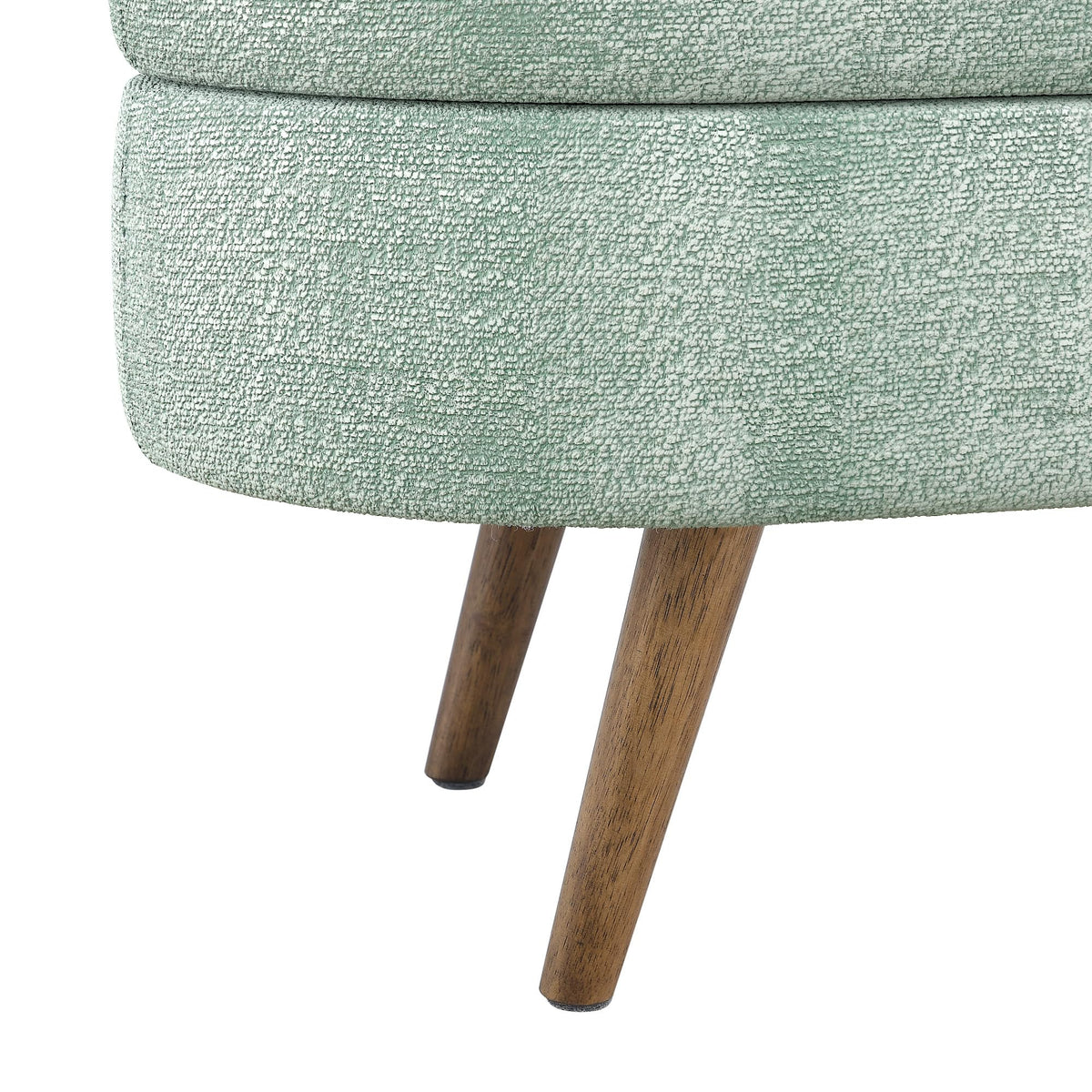 Oval Storage Bench with Rubber Wood Legs Gray A1625