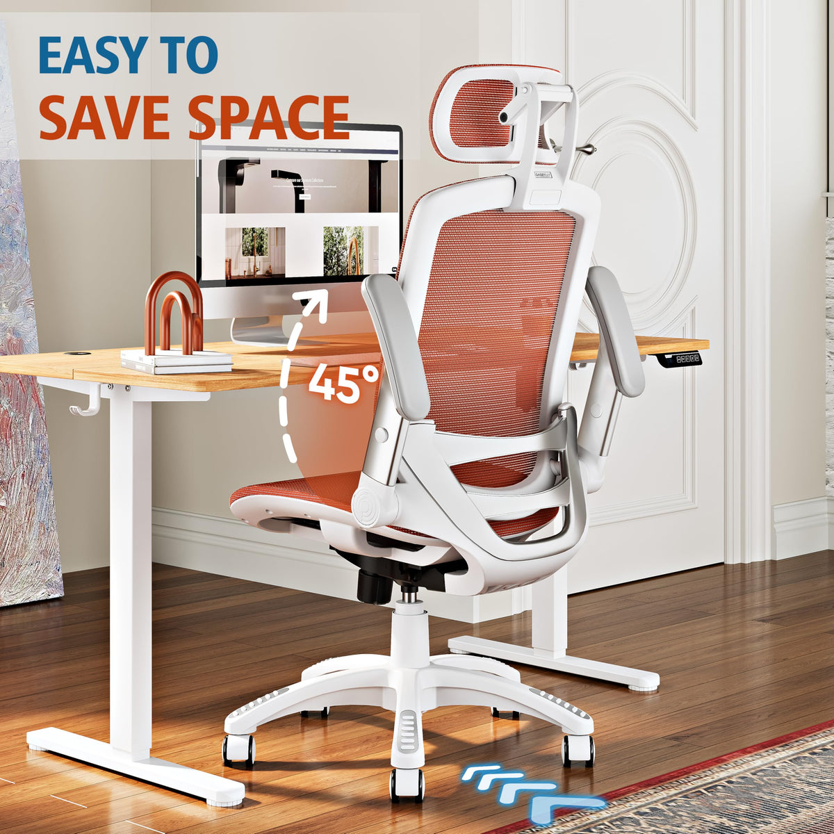 Ergonomic High Back Mesh Office Chair with Headrest and Flip-Up Arms P1473