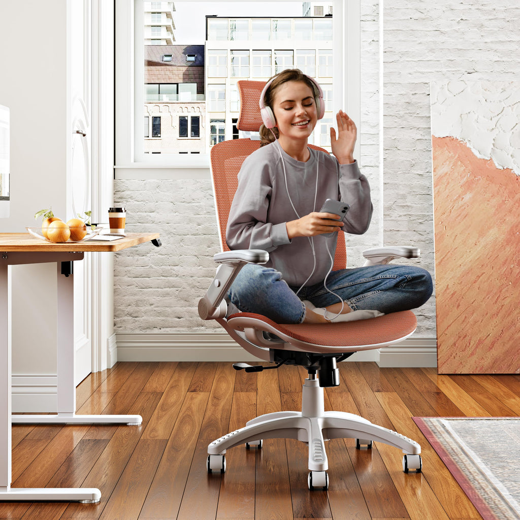 Ergonomic High Back Mesh Office Chair with Headrest and Flip-Up Arms P1473
