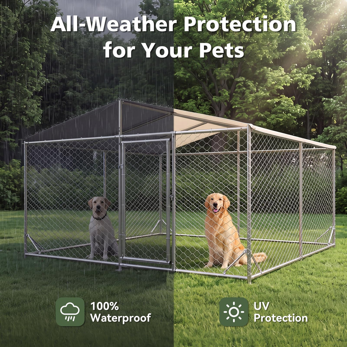 10×10FT Waterproof Metal Outdoor Dog Kennel W245
