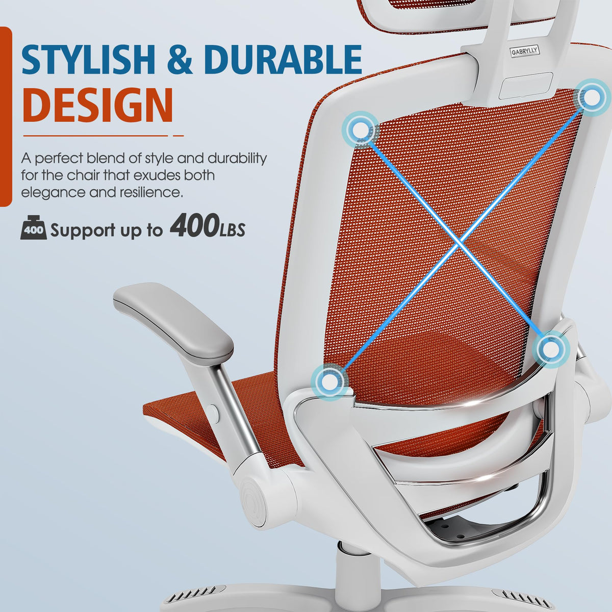 Ergonomic High Back Mesh Office Chair with Headrest and Flip-Up Arms P1473