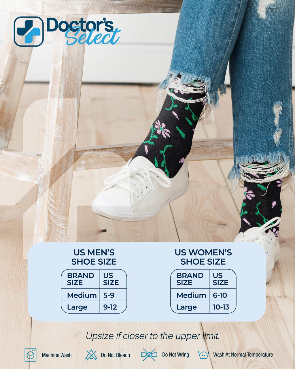 Moisture-Wicking Diabetic Socks 6 Pairs Z18675