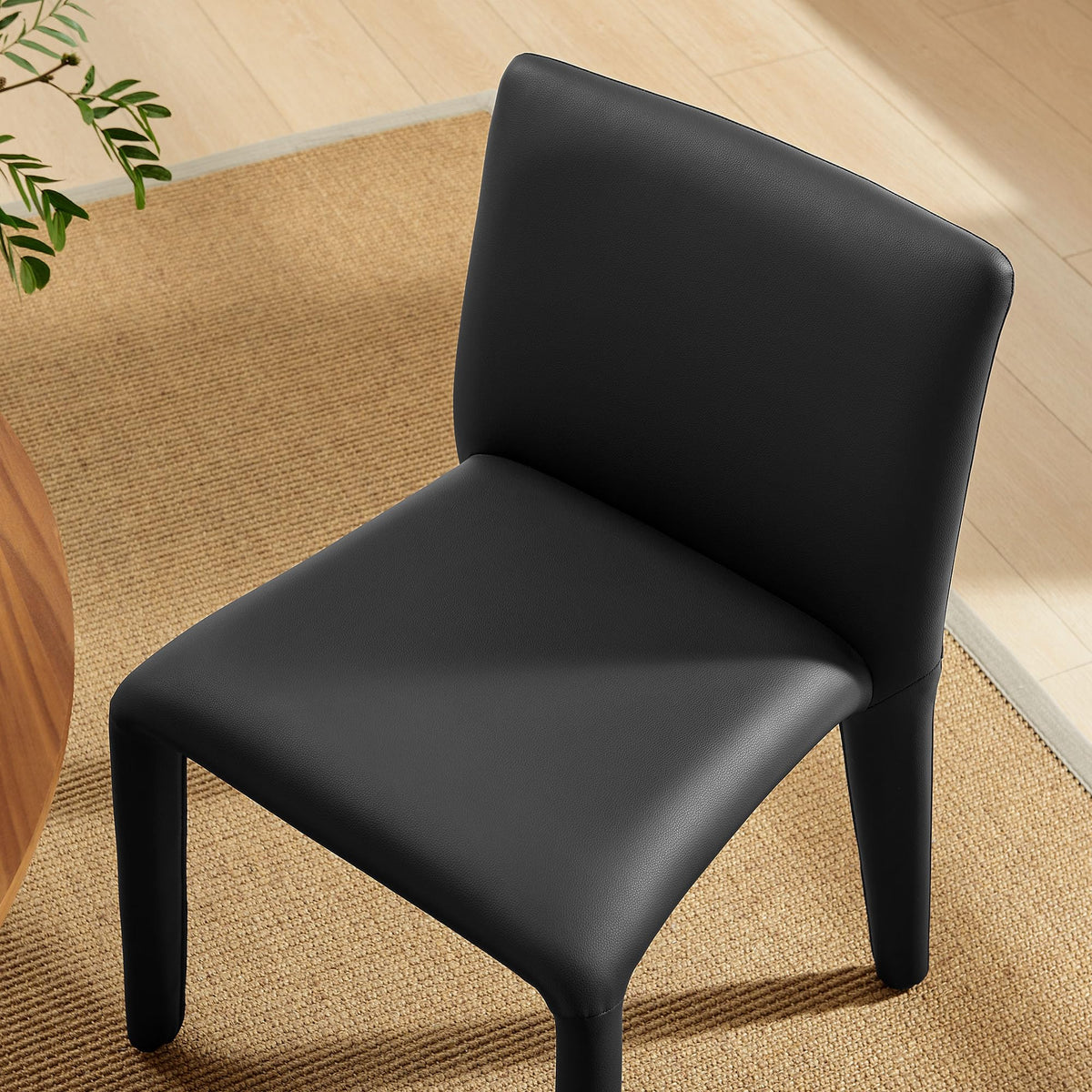 Black Faux Leather Dining Chair P764