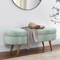 Oval Storage Bench with Rubber Wood Legs Gray A1625