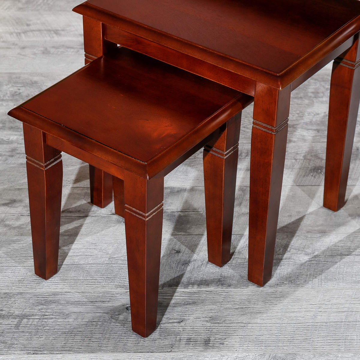 Wooden Nesting Tables Set of 3 Cherry Finish W663694