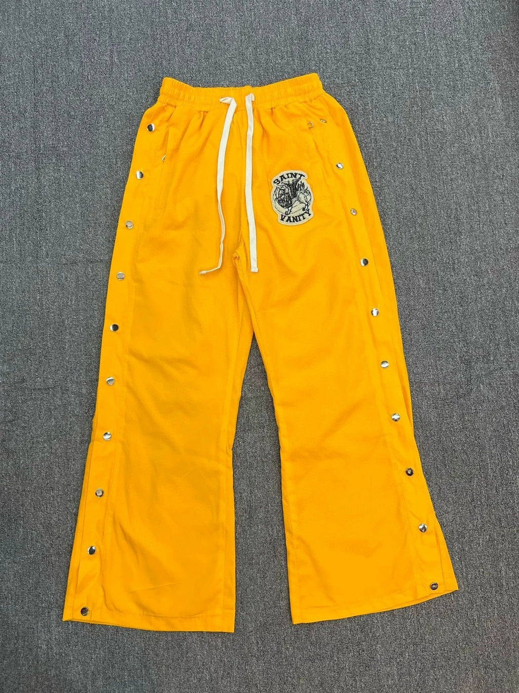 SAINT VANITY sporty casual straight-leg button-down pants